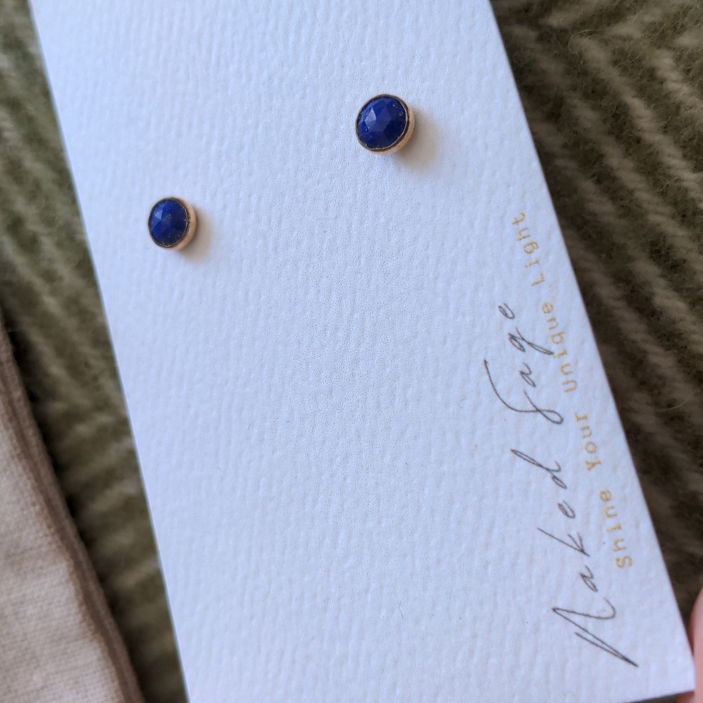 Lapis lazuli 14k Gold Filled Studs from Naked Sage Jewelry